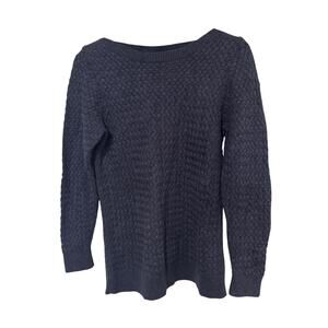 L.L.Bean Navy Womens Sweater Size M 100% Cotton